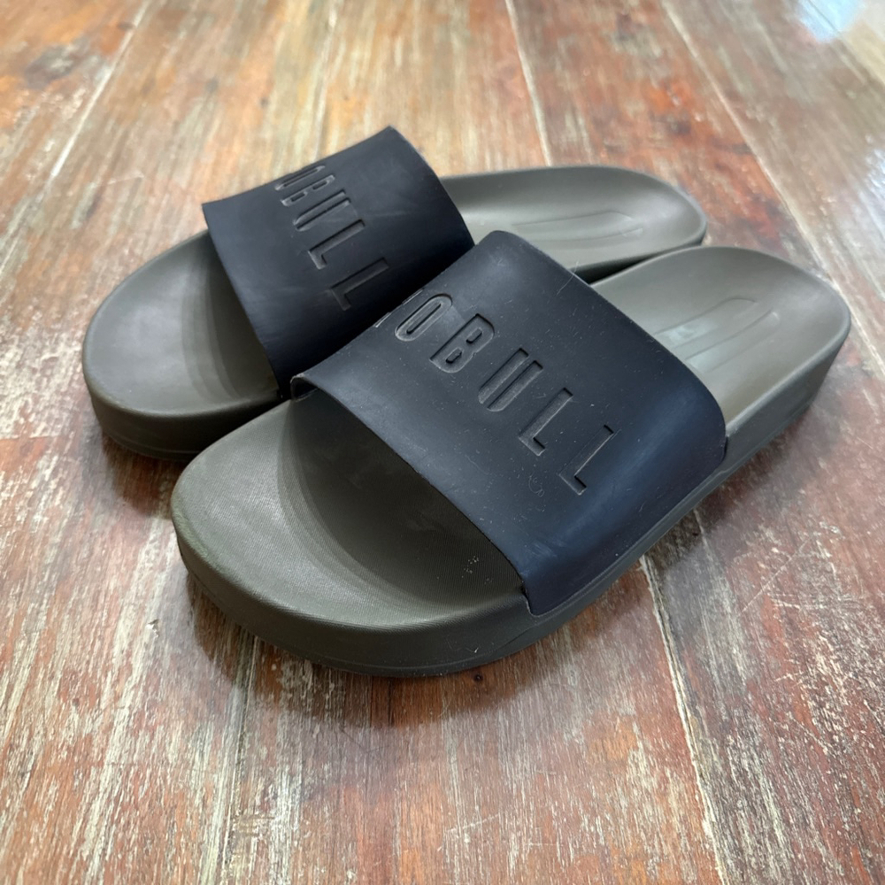 NOBULL Slide Sandals Unisex Olive Green Black Women 11.5 Men 10